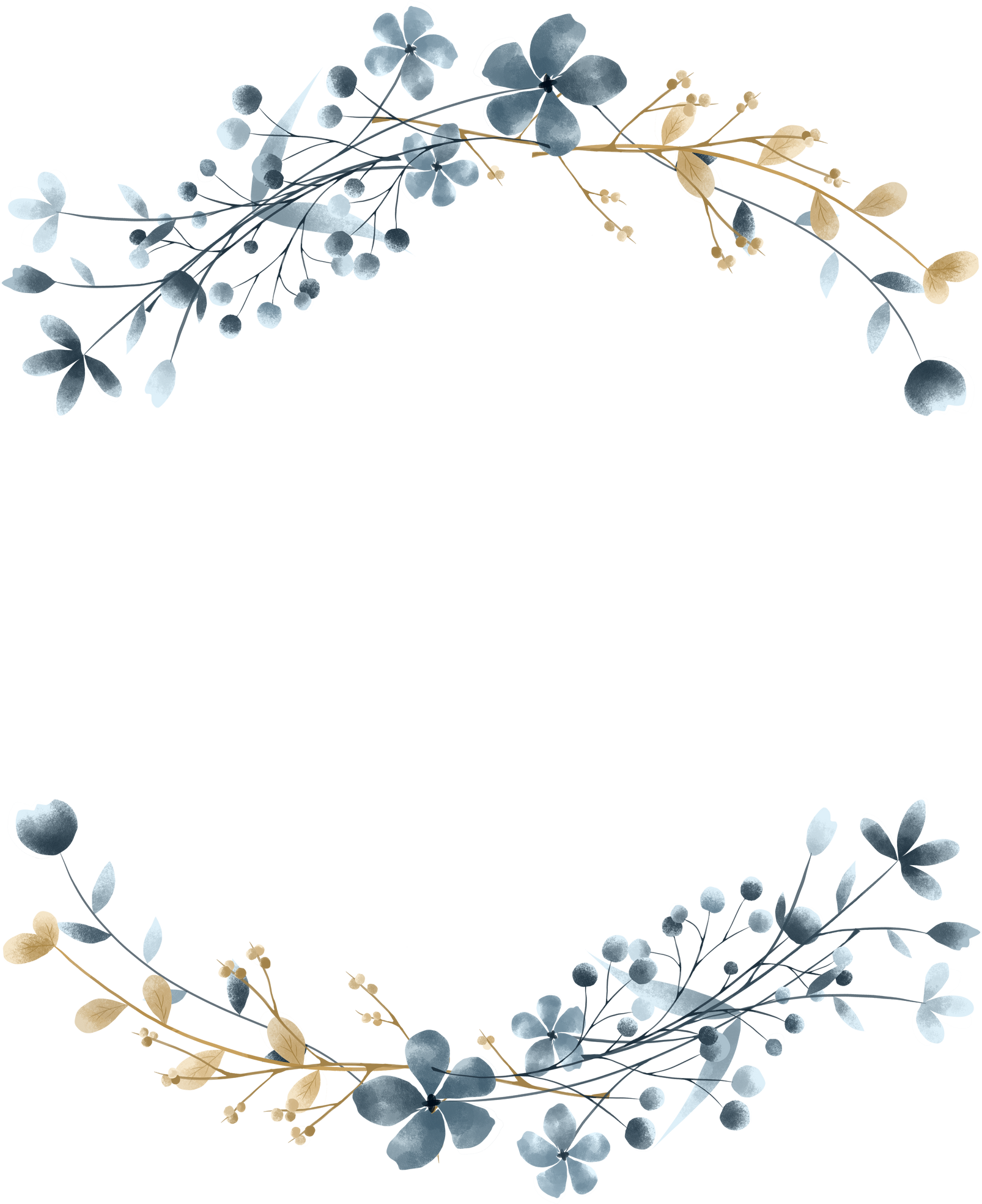 Floral Round Frame