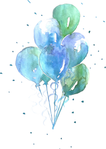 Hajj and Adha Watercolour Balloons